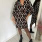 Retro jurk met diamantprint