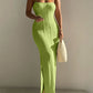 Robe sexy en tricot de couleur pure