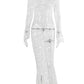 Heather | REKKEN KANT TRANSPARANTE V-HALS MAXI SEXY JURK