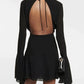 Rosemary | ES JURK MET OPEN RUG, HOGE TAILLE EN VETERDETAILS - MINI-JURK