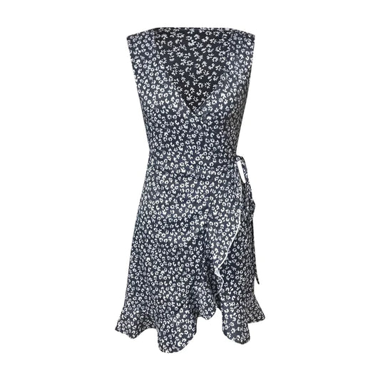 Grace | DAMES JURK MET POLKA DOT BLOEMENPRINT, V-HALS EN VETERSLUITING