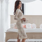 Jaylin | Witte Empire Office Lady Midi-jurk