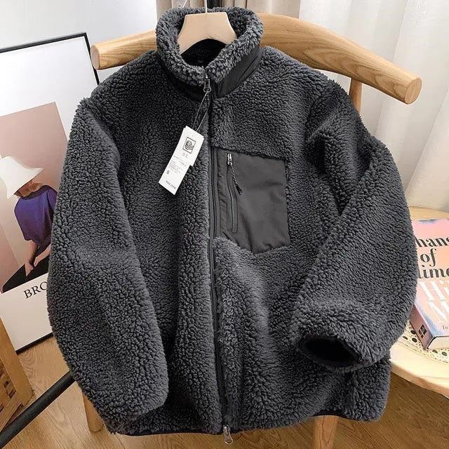 Manteau chaud en laine avec poche