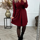Jurk met effen kleur en gesmoorde taille