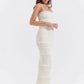 Olivia | DAMES JURK MET MOUWLOZE BANDJES EN VIERKANTE HALS