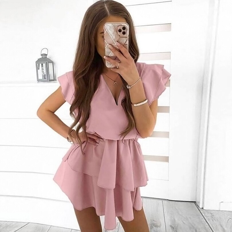Emmy | Draperie vloeiende mini-jurk