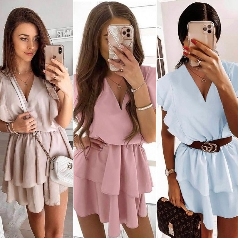 Emmy | Draperie vloeiende mini-jurk