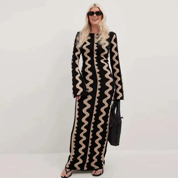 Gabriela | HERFST JACQUARD GEBREIDE JURK