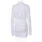 Yazmin | Streetwear mini-jurk met lange mouwen, ruches en col voor dames