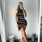 Lisa | DAMES BODYCON KANT GESTREEPTE JURKEN