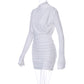 Yazmin | Streetwear mini-jurk met lange mouwen, ruches en col voor dames