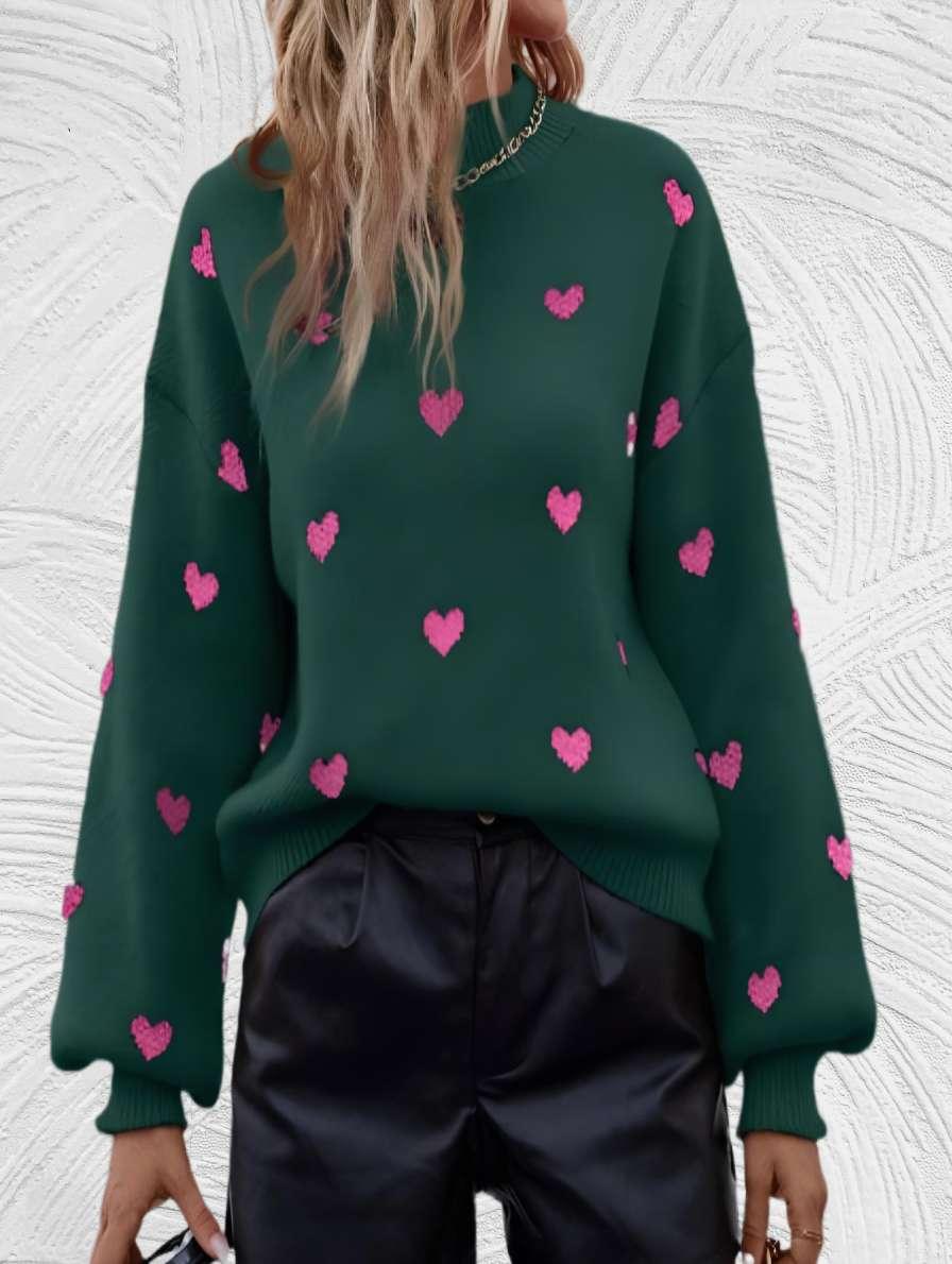Heart | Oversized trui met ronde hals