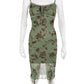 Daisy | DAMES DUBBELLAGIGE MESH KANTEN SLIP MIDI-JURK