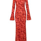 Mylie | DAMES JURK VAN CHIFFON MET BLOEMENPRINT EN WIJDE MOUWEN