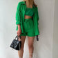 Ensemble short-chemise à manches longues de couleur unie