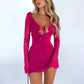 Jewel | DAMES JURK MET TRANSPARANTE MESH MOUWEN EN RUFFLE, MINILENGTE