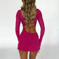 Jewel | DAMES JURK MET TRANSPARANTE MESH MOUWEN EN RUFFLE, MINILENGTE