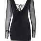 Jewel | DAMES JURK MET TRANSPARANTE MESH MOUWEN EN RUFFLE, MINILENGTE