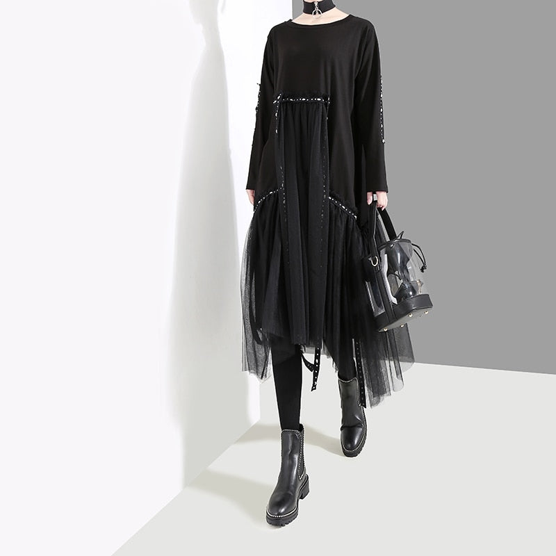 Karli | Zwarte Betty losse midi-jurk
