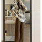 Cripes Pantalon large chaud et épais pour femmes