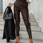 ELENA - PANTALON CARGO CHIC EN CUIR