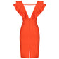 Olivia | Dames diepe V-hals mooie ruches bandage