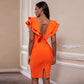 Olivia | Dames diepe V-hals mooie ruches bandage