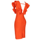 Olivia | Dames diepe V-hals mooie ruches bandage