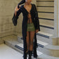 Xiomara | DAMES MIDI-CARDIGANJURK MET RUCHES