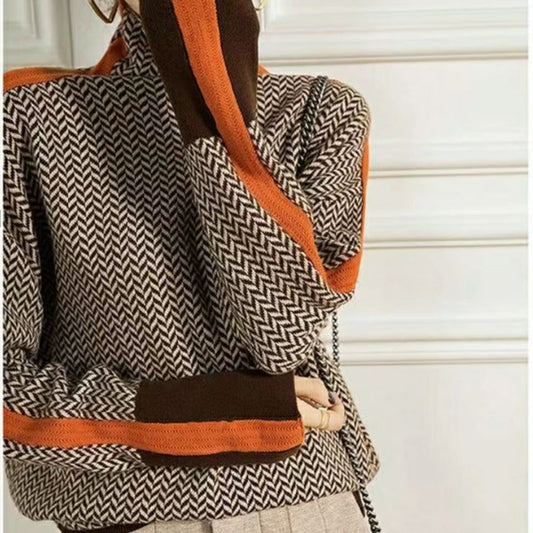 Pull à col roulé en tricot géométrique Cripes