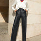 Diamante™ | High Waist Leren Broek