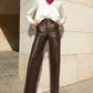Diamante™ | High Waist Leren Broek
