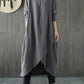 Robe midi irrégulière à manches longues Cripes