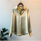 Elegante losse satijnen blouse voor dames