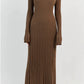 Ophelia | Elegante maxi jurk met vollemouwen