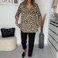 Herfstblouse met vlekkenpatroon