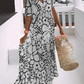 Robe ample imprimée avec col en V