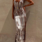 Robe croisée étroite avec dos ouvert