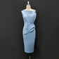 Hillary | Elegante mouwloze damesjurk met ruches en O-hals
