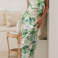 Toperth Maxi Robe avec Porte-Fleurs et Dos Ouvert