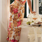 Toperth Maxi Robe avec Porte-Fleurs et Dos Ouvert