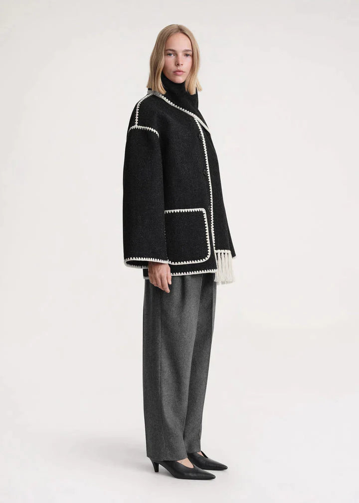 Grace | Comfy Sjaal jas met vollemouwen