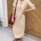 Effen casual jurk met ronde hals