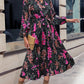 Jurk met bloemenprint en V-hals