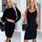 Ensemble pull-over en maille et robe cami