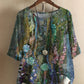 Chemise A Line Floral Fiber Art