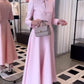 Effen kleur elegante jurk met strikken