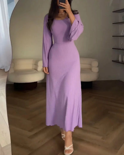 Linda - Robe élégante en maille avec nœud à la taille