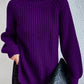 Cripes Dresden - Pull col roulé en coton avec manches raglan et ourlet fendu