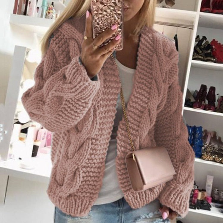 CRIPES - Pullover Strickjacke mit Zopfmuster